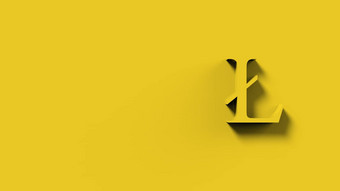 黄色的莱特币黄金标志图标孤立的颜色背景渲染孤立的插图cryptocurrency加密业务管理风险钱现金增长<strong>银行银行金融</strong>象征