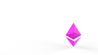 粉红色的ethereum黄金标志图标孤立的白色背景渲染孤立的插图cryptocurrency加密业务管理风险钱现金增长银行银行金融象征