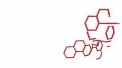 红色的玻璃六边形白色背景结构分子沟通太太原子神经元科学概念设计连接行点医疗技术化学科学