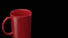 红色的杯子模拟孤立的光黑色的背景杯插图渲染