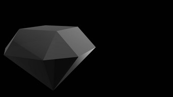 黑色的钻石<strong>透明</strong>的珠宝水晶光蓝色的钻石黑暗光<strong>灰色</strong>的<strong>背景</strong>渲染插图孤立的低聚模型简单的Copyspace文本