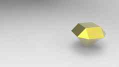 黄色的钻石透明的珠宝水晶光蓝色的钻石黑暗光灰色的背景渲染插图孤立的低聚模型简单的Copyspace文本