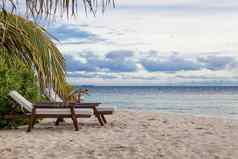 马尔代夫热带天堂说谎海滩日落日出