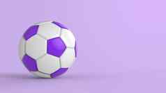 紫罗兰色的足球塑料皮革金属织物球孤立的黑色的背景足球渲染插图