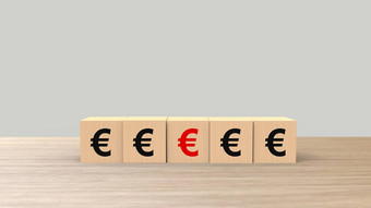 欧元标志象征词木多维数据集表格水平灰色的光背景模拟模板横幅复制空间文本风险管理业务金融投资经济银行