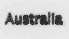 澳大利亚灰色的词火祈祷澳大利亚排版设计森林火灾轮廓野生动物袋鼠考拉插图渲染大陆灾难危险生态