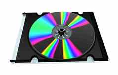 色彩斑斓的彩虹色的Dvd塑料情况下