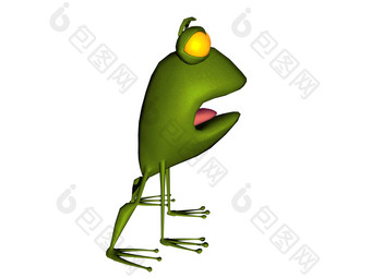 绿色卡通青蛙腿开放口