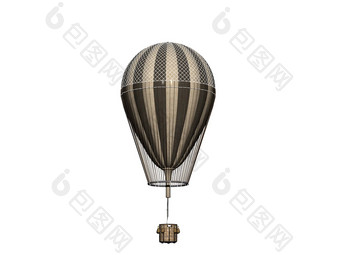 热空气气球乘客篮子天空