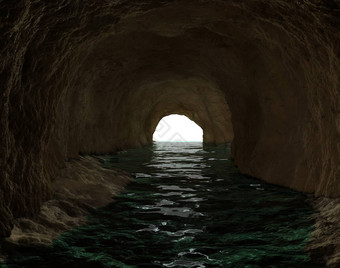 长黑暗隧道填满水光结束
