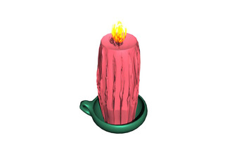 燃烧粉红色的蜡烛照明