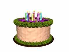 色彩斑斓的生日蛋糕蜡烛