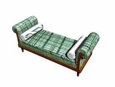 古董绿色沙发放松