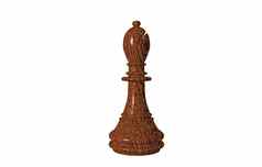棕色（的）木国际象棋一块跑步者主教