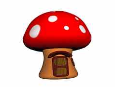色彩斑斓的蘑菇房子小矮人