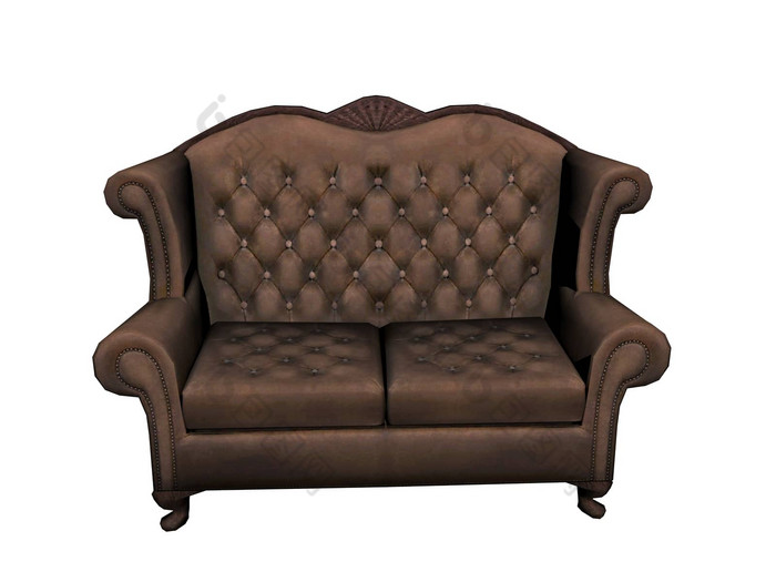 古董棕色的沙发放松