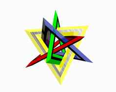色彩斑斓的三角形交织在一起形式明星