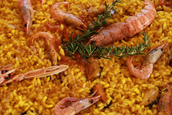 典型的西班牙语西班牙海鲜饭