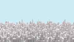 白色城市建筑蓝色的背景业务内容