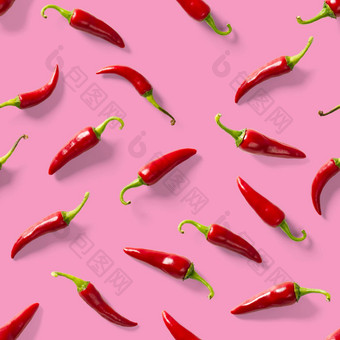 无缝的模式使红色的辣椒辣椒粉红色的背景最小的食物模式红色的热辣椒无缝的辣椒模式食物背景