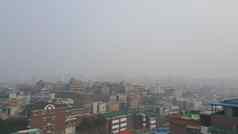 城市景观空中视图发达国家摩天大楼建筑灰尘