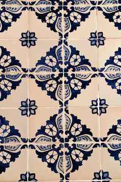 色彩斑斓的古董瓷砖葡萄牙
