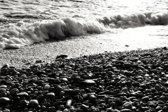 岩石纹理波海岸卡塔赫纳西班牙