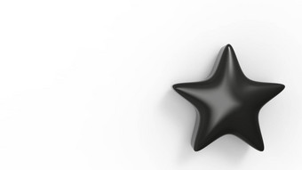 黑色的明星白色背景渲染插图金明星溢价评论