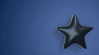 蓝色的明星颜色背景渲染插图金明星溢价评论