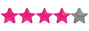 粉红色的明星颜色背景渲染插图金明星溢价审查