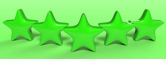 绿色明星颜色背景渲染插图金明星溢价审查