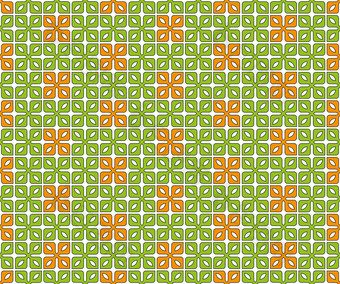 纺织叶模式绿色橙色