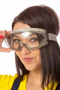 女建设工人护目镜