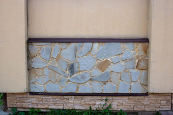 自然石头墙米色变形墙背景室内设计