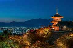 清水寺寺庙秋天季节《京都议定书》日本