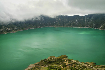 lake-filledquilotoa<strong>火山</strong>口厄瓜多尔安第斯<strong>山脉</strong>厄瓜多尔