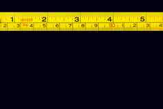 磁带测量厘米毫米黄色的统治者