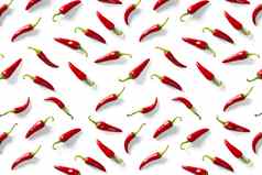 有创意的背景使红色的辣椒辣椒白色背景最小的食物背景红色的热辣椒辣椒背景