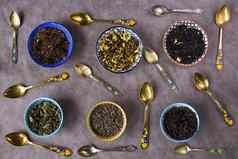 Herbal干茶集变异集合茶古董勺子