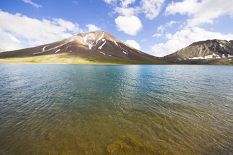 高山山湖景<strong>观色</strong>彩斑斓的自然视图格鲁吉亚湖旅行目的地