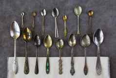 古董复古的勺子集集合银器勺子