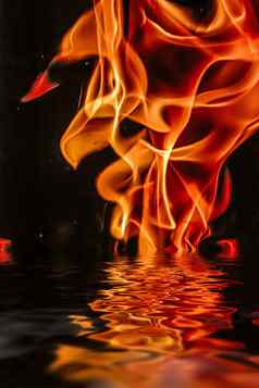 热火火焰水自然元素摘要背气