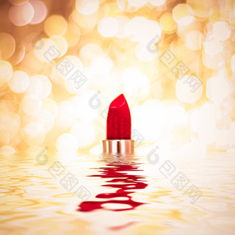 红色的口<strong>红金背景</strong>化妆化妆品产品