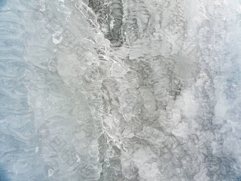 纹理宏拍摄绿松石蓝色的冻瀑布挪威