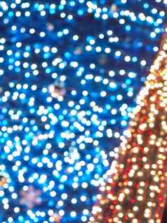 散焦蓝色的红色的圣诞节一年庆祝活动节日光