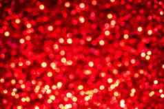 红色的灯摘要散景背景圣诞节情人节一天