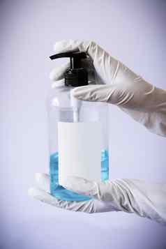 展示洗手液瓶手医疗乳胶如果留意