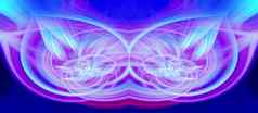 美丽的摘要交织在一起发光的纤维形成形状闪耀火焰花相互关联的心蓝色的栗色青色紫色的颜色横幅大小插图