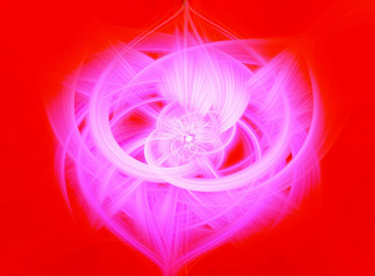 美丽的摘要交织在一起发光的纤维形成形状闪耀火焰花相互关联的心明亮的红色的粉红色的颜色插图