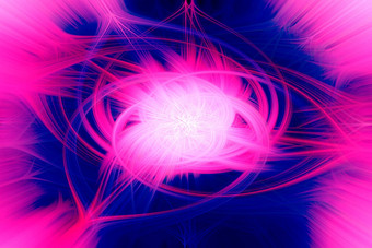 美丽的摘要交织在一起发光的纤维形成形状闪耀火焰花相互<strong>关联</strong>的心蓝色的栗色粉红色的紫色的颜色插图